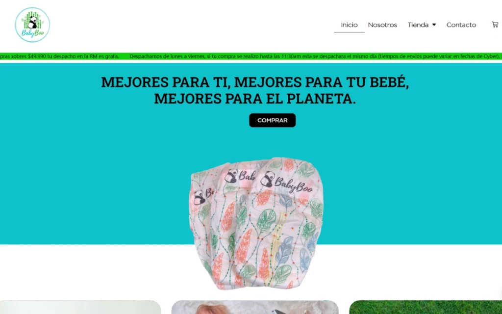Tienda online de BabyBoo, productos ecológicos para bebé en Chile