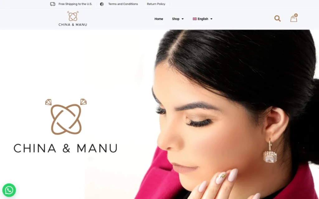 Tienda online bilingüe de China y Manu, joyería con envíos a Estados Unidos