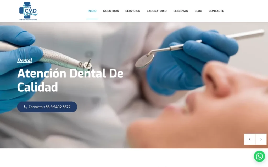 Sitio web del centro médico y dental Daricam en Chile
