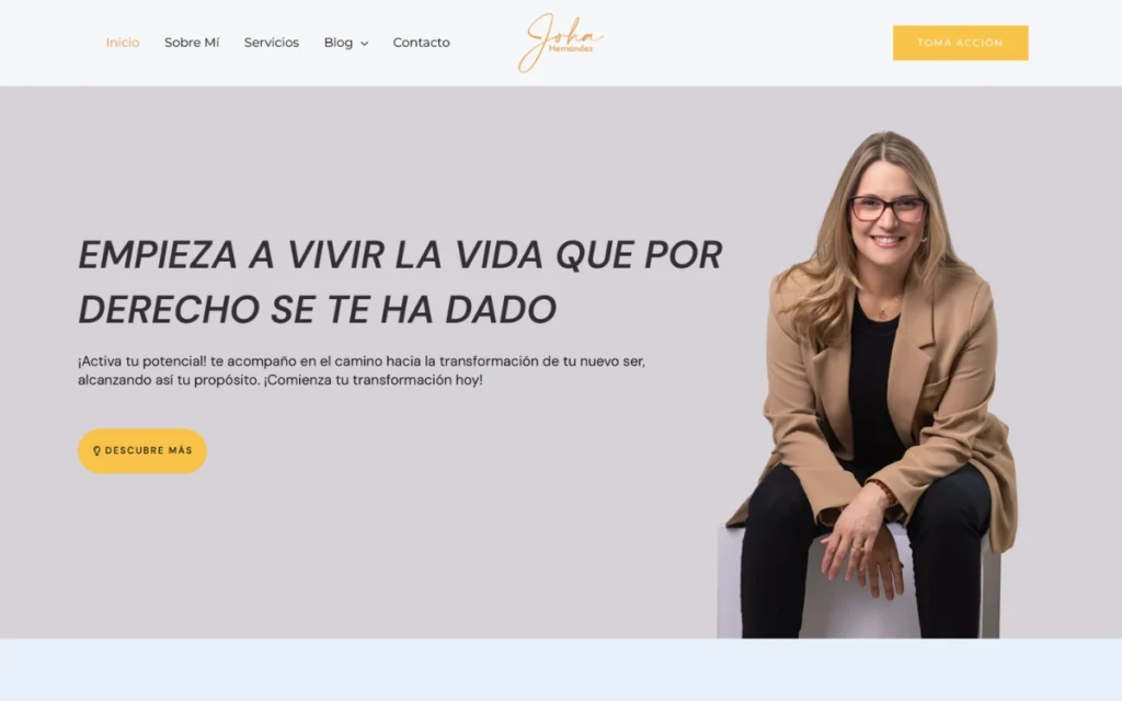 Sitio web de Joha Hernández, mentora de desarrollo personal