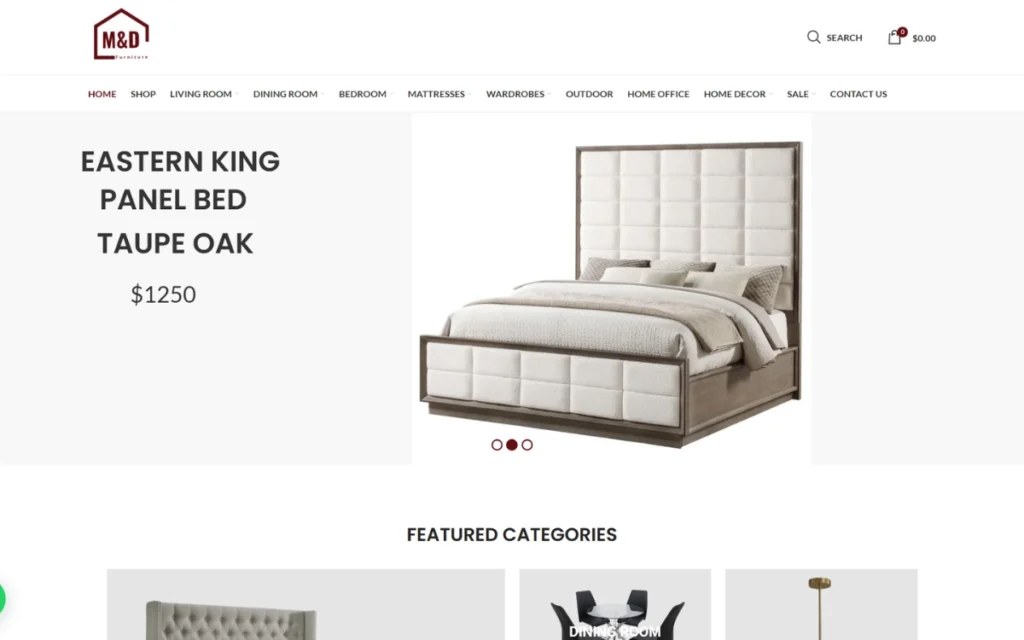 Tienda online de M&D Furniture, mueblería en Estados Unidos
